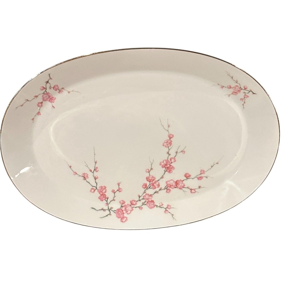 Vintage Hutschenreuther Almond Blossom Noblesse 12.5" Oval Platter Germany